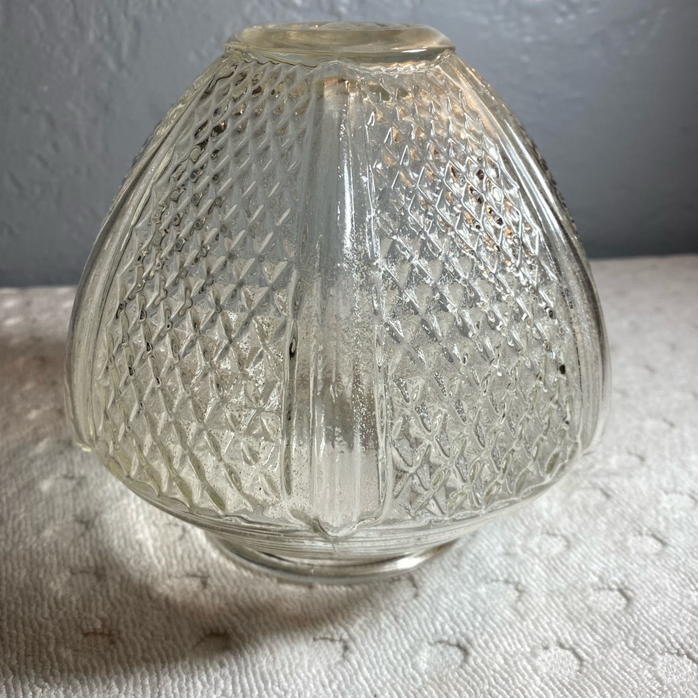 Vintage Acorn Glass Lampshade Clear Texture Design Printed 6.5 x 6"